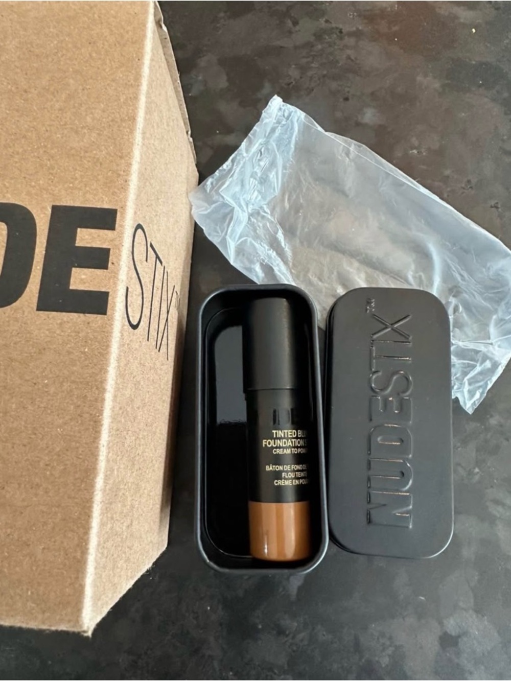 NUDESTIX Tinted Blur Foundation Stick — Deep Brown